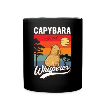 Capybara Flüsterer Capybara Whisperer - Tasse einfarbig - Schwarz - Vorne