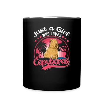Just a Girl Who loves Capybaras Capybara Girls - Full Colour Mug - black - Front