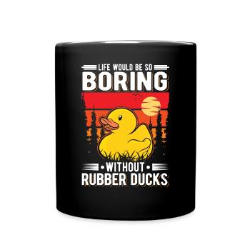 Canard en caoutchouc Cadeau Canard Grinçant Canard Bain Canard - Mug uni - noir - Devant