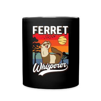 Frettchen Flüsterer Ferret Whisperer - Tasse einfarbig - Schwarz - Vorne