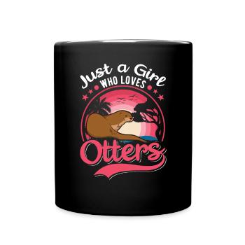 Otter Girl Otter Sea Otter - Full Colour Mug - black - Front