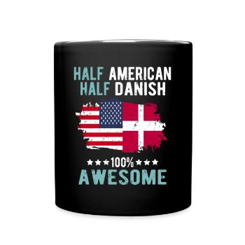 Half American Half Dane - Full Colour Mug - black - Front