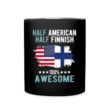 Half American Half Finn - Full Colour Mug - black - Front