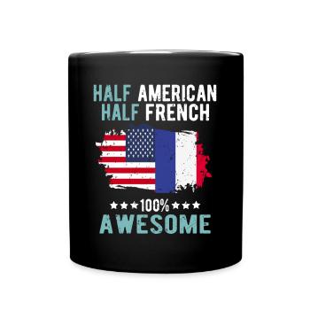 Halb Amerikaner Halb Amerikaner - Tasse einfarbig - Schwarz - Vorne