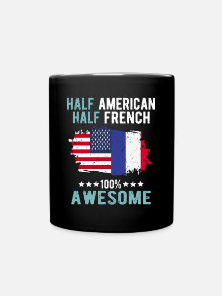 Mi-Américain, mi-Américain - Mug uni - noir