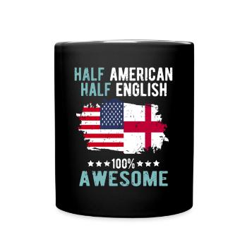 Half American Half English - Full Colour Mug - black - Front