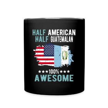 Mi-Américain, mi-Guatémaltèque - Mug uni - noir - Devant