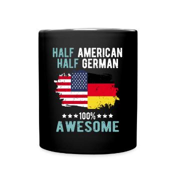 Moitié américain moitié allemand - Mug uni - noir - Devant