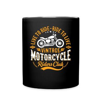 Live To Ride Ride To Live Vintage Rider - Full Colour Mug - black - Front