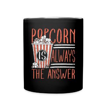 Popcorn Filmliebhaber Kino - Tasse einfarbig - Schwarz - Vorne