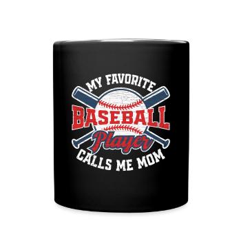 Baseball Mom Mutter Geschenk Baseballspieler - Tasse einfarbig - Schwarz - Vorne