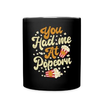 Movies Kino Popcorn - Tasse einfarbig - Schwarz - Vorne