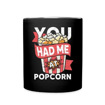 Kino Popcorn Geschenk - Tasse einfarbig - Schwarz - Vorne