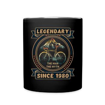 Bicycle 1980 Cycling Road Bike Cyclist Birthday - Full Colour Mug - black - Front