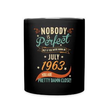Personne n’est parfait né en juillet 1963 - Mug uni - noir - Devant