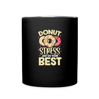 Donut Sweets Donuts Food Baker Gift - Full Colour Mug - black - Front