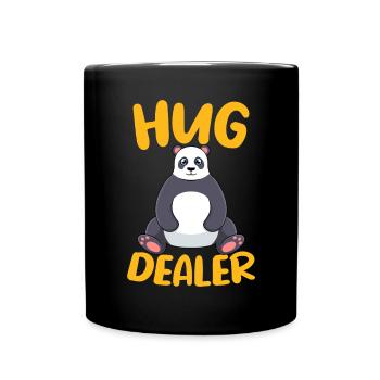 Panda Hug Dealer / Umarmung Freundschaft Design - Tasse einfarbig - Schwarz - Vorne