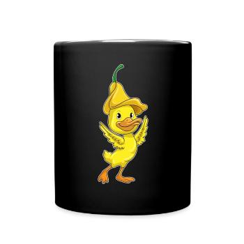 Ente Glockenblume - Tasse einfarbig - Schwarz - Vorne
