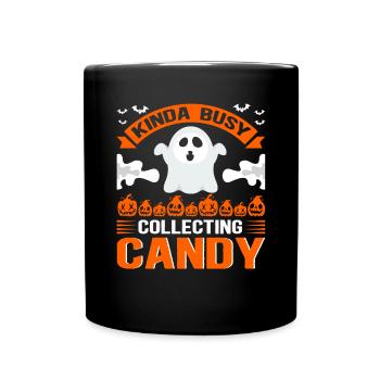 Halloween | Party Kostüm Kinder Süßes Geschenk - Tasse einfarbig - Schwarz - Vorne