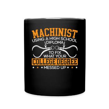 Une fois un machiniste toujours un machiniste CNC - Mug uni - noir - Devant