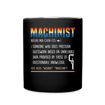 Zerspanungsmechaniker Maschinenhandwerker CNC-Hersteller - Tasse einfarbig - Schwarz - Vorne