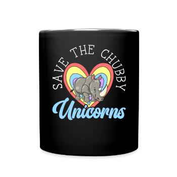 Rettet die pummeligen Einhörner Rhinocerus Wildlife - Tasse einfarbig - Schwarz - Vorne
