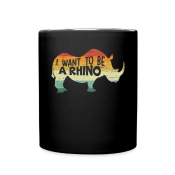 Ich möchte Nashorn Nashorn Wildtier Herbivore - Tasse einfarbig - Schwarz - Vorne