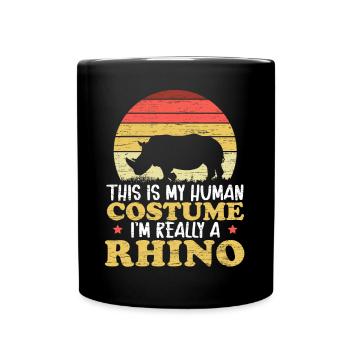 Das ist mein Kostüm Ich bin wirklich ein Nashorn Nashorn - Tasse einfarbig - Schwarz - Vorne