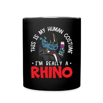Das ist mein Kostüm Ich bin wirklich ein Nashorn Nashorn - Tasse einfarbig - Schwarz - Vorne