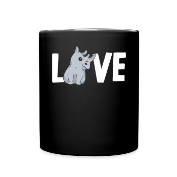 Liebe Nashorn Nashorn Wildtier Tier Pflanzenfresser - Tasse einfarbig - Schwarz - Vorne