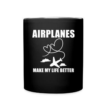 Airplane Pilot Saying Gift - Full Colour Mug - black - Front