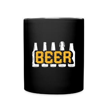 Bier - Tasse einfarbig - Schwarz - Vorne