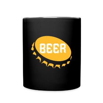 Bier - Tasse einfarbig - Schwarz - Vorne