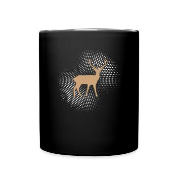 Cerf - Mug uni - noir - Devant