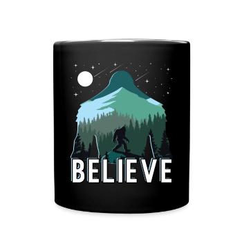 Croyez en Bigfoot Silhouette Sasquatch - Mug uni - noir - Devant