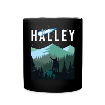 Halley's Comet Night Sky Solar System Raum - Tasse einfarbig - Schwarz - Vorne