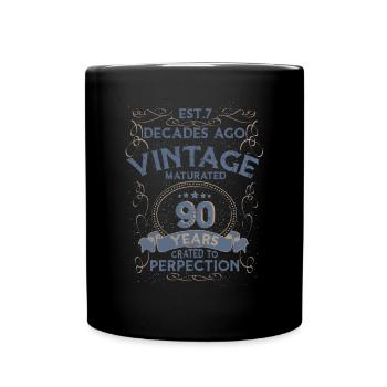 Vintage Legendary - Aged perfectly 90th birthday - Full Colour Mug - black - Front