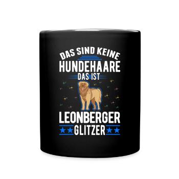 Leonberger Glitzer - Tasse einfarbig - Schwarz - Vorne