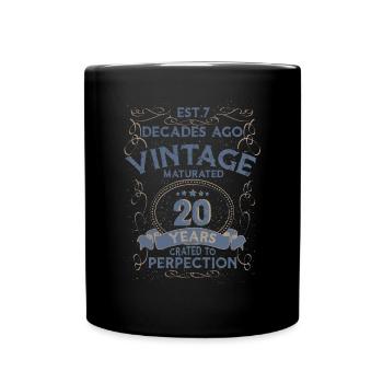 Vintage Légendaire - Vieilli parfaitement 20ème anniversaire - Mug uni - noir - Devant