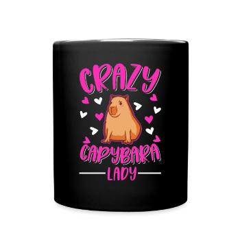 Crazy Capybara Mrs. Crazy Capybara lady - Full Colour Mug - black - Front