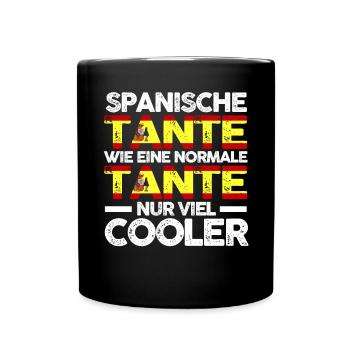 Espana Spanierin Tante Spanien - Tasse einfarbig - Schwarz - Vorne