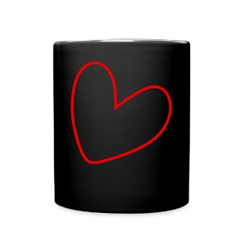 Cœur rouge simple - Mug uni - noir - Devant