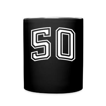 Numéro 50 Blanc - Mug uni - noir - Devant