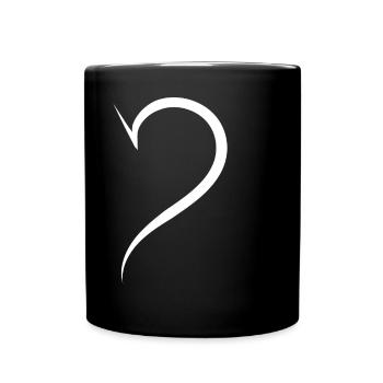 Cool Half Heart Blanc - Mug uni - noir - Devant