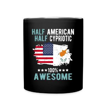 Halb Amerikaner Halb Zyprer - Tasse einfarbig - Schwarz - Vorne