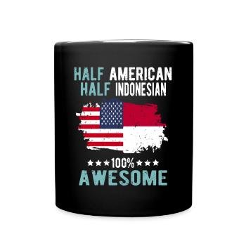 Moitié américain moitié indonésien - Mug uni - noir - Devant