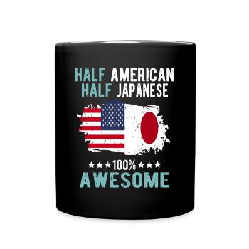 Moitié américain moitié japonais - Mug uni - noir - Devant