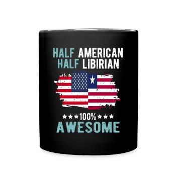 Half American Half Libyan - Full Colour Mug - black - Front