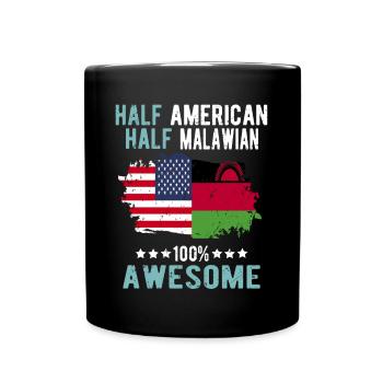Half American Half Malawi - Full Colour Mug - black - Front