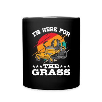 Jardinage ici pour l’entretien de la pelouse - Mug uni - noir - Devant